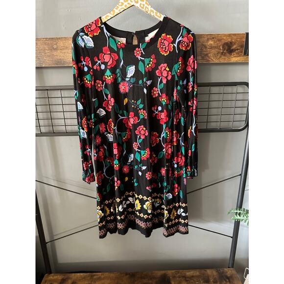 LOFT Dresses & Skirts - Loft Longsleeve Floral Black Dress | Size Small
